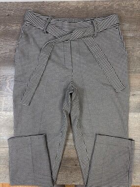 Nicole Miller New York Houndstooth Tie Waist Pants Size S